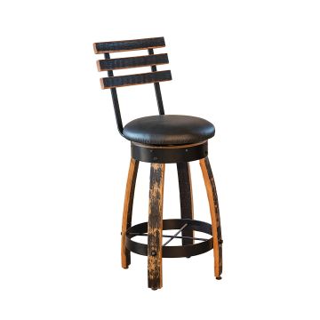 Barrel Barstool with Backrest