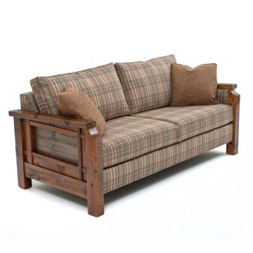 Reclaimed Heritage Upholstered Barn Wood Sofa - Pictured upholstery may not be listed or available
