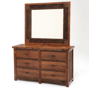 Reclaimed Heritage Richland 6 Drawer Barn Wood Dresser & Matching Mirror
