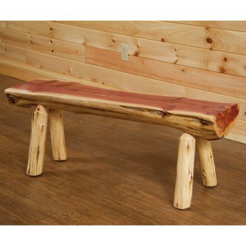 Rust Valley Red Cedar Half Log Bench