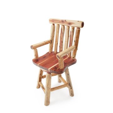 Red Cedar Log Arm Bar Stool