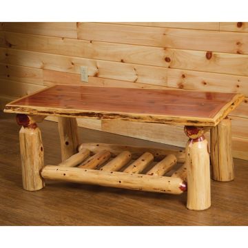 Rust Valley Red Cedar Open Shelf Coffee Table 
