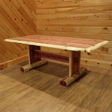 Red Cedar Slab Trestle Dining Table