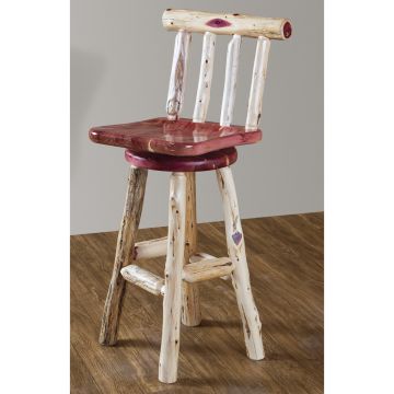 Rust Valley Red Cedar Swivel Backed Bar Stool 