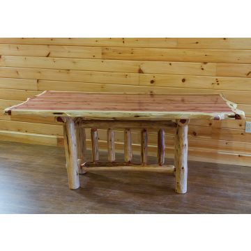 Red Cedar Log Trestle Dining Table - 36" W x 60" L
