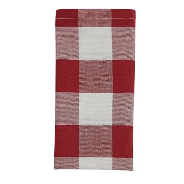 Rustic Red & Cream Checkered Cloth Napkins