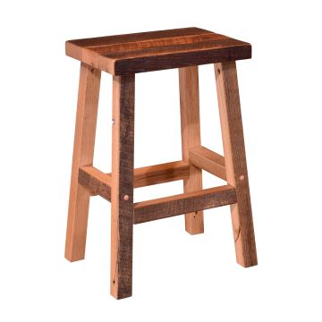 Reclaimed Barn Wood 24" Counter Stool - Clear Finish