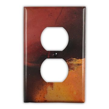 Rojo y Negro 1 Outlet Copper Switch Plate