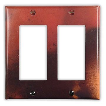 Rojo y Negro 2 Rocker/GFI Copper Switch Plate