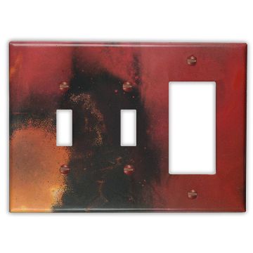 Rojo y Negro 2 Toggle 1 Rocker/GFICopper Switch Plate