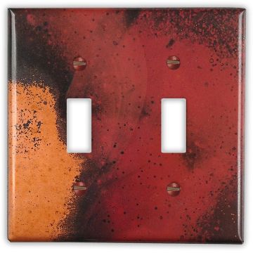 Rojo y Negro 2 Toggle Copper Switch Plate