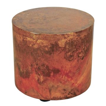 Round Hammered Copper End Table