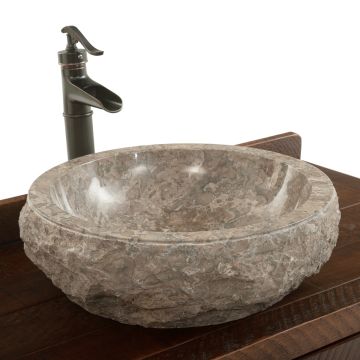 Round Natural Textured Granite Vessel Sink