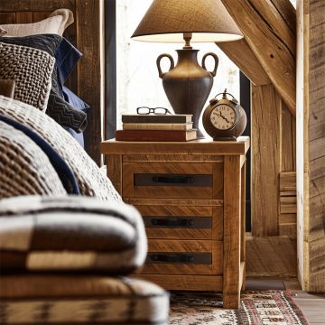 Rustic Ranchero 3 Drawer Nightstand