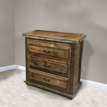  Rural Root 3 Drawer Weathered Chest--Vintage Whiskey finish