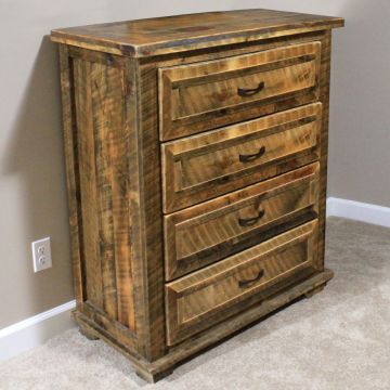 Rural Root 4 Drawer Weathered Chest--Vintage Whiskey finish