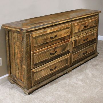 Rural Root 6 Drawer Weathered Dresser--Vintage Whiskey finish