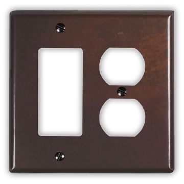 Rustic 1 Rocker/GFI 1 Outlet Copper Switch Plate