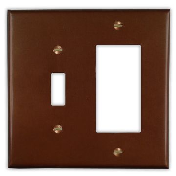 Rustic 1 Toggle 1 Rocker/GFI Copper Switch Plate