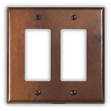 Rustic 2 Rocker/GFI Copper Switch Plate
