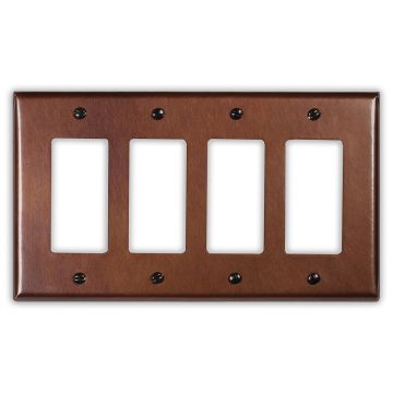  Rustic 4 Rocker/GFI Copper Switch Plate