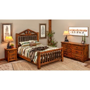 Rustic Lodge Timber Bedroom Set
