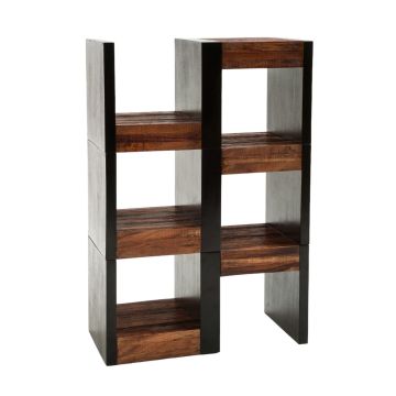 Rustic Modern Reclaimed Wood Stackable Bookcases - Three pieces
