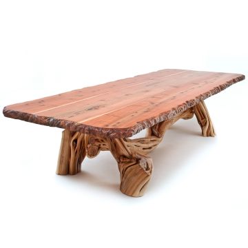 Rustic Redwood Natural Edge Dining Table
