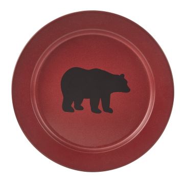 Rustic Black Bear Enamel Salad Plate