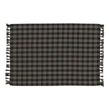 Rustic Black Plaid Cloth Placemat