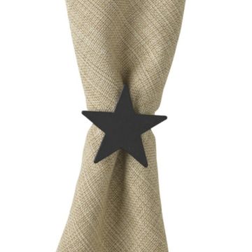 Rustic Black Star Napkin Rings