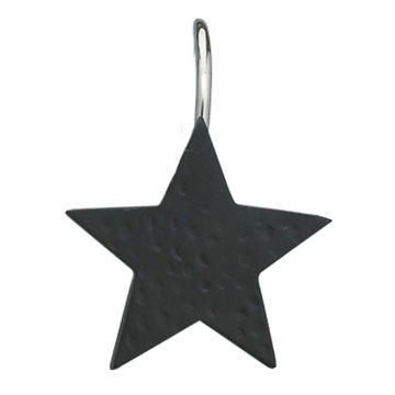 Rustic Black Star Shower Curtain Hooks