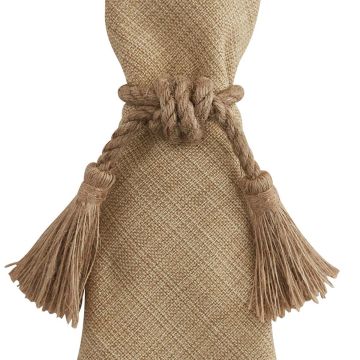 Rustic Braided Jute Tassel Napkin Rings