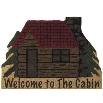 Rustic Cabin in the Woods Welcome Mat