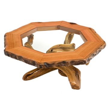 Rustic Redwood & Juniper Octagon Coffee Table