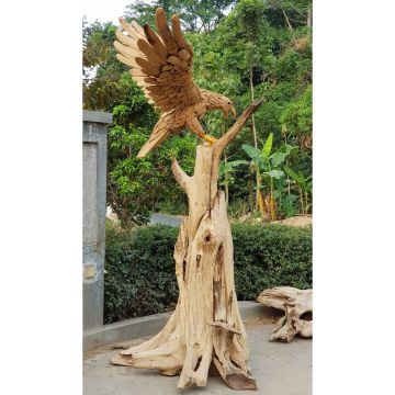 Rustic Driftwood Eagle - Landing Eagle