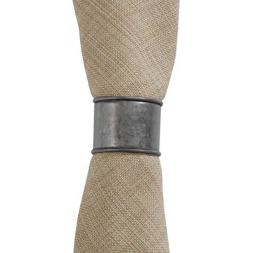 Rustic Galvanized Round Cuff Napkin Rings