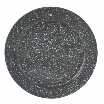 Rustic Gray Granite Enamel Dinner Plate