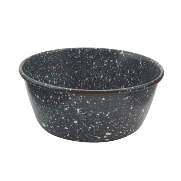 Rustic Gray Granite Enamel Soup Bowl