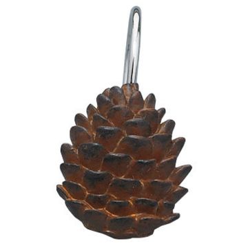 Rustic Lodge Pine Shower Curtain Hooks