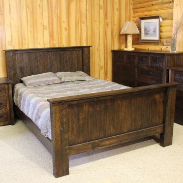 Rustic Mill Barnwood Bed - Queen