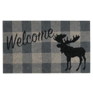 Rustic Moose Welcome Mat