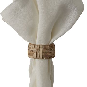 Rustic Natural Basketweave Napkin Rings