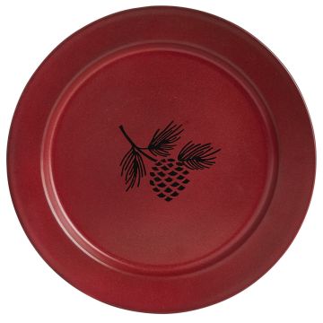 Rustic Pinecone Enamel Dinner Plate