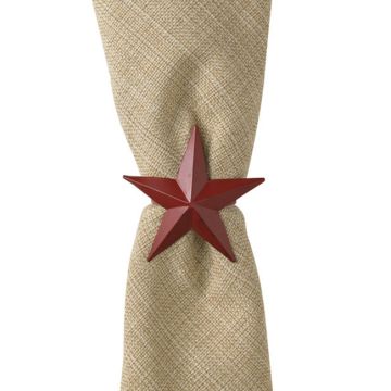 Rustic Red Star Napkin Rings