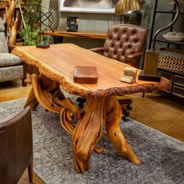 Rustic Redwood & Juniper Writing Desk