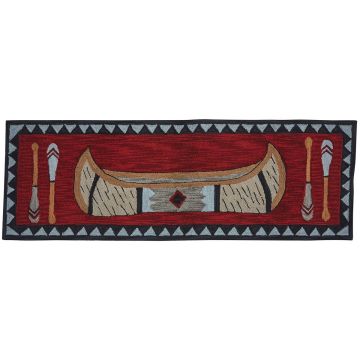 Rustic River Canoe Hooked Runner Rug