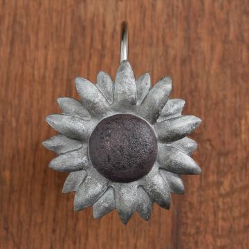 Rustic Sunflower Fields Antique Shower Curtain Hooks