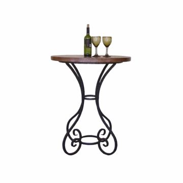Copper Bar Table with Scroll Base