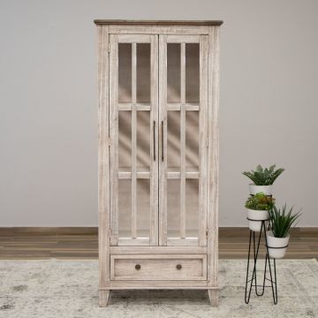 Sahara 1 Drawer Weathered Wood Cabinet